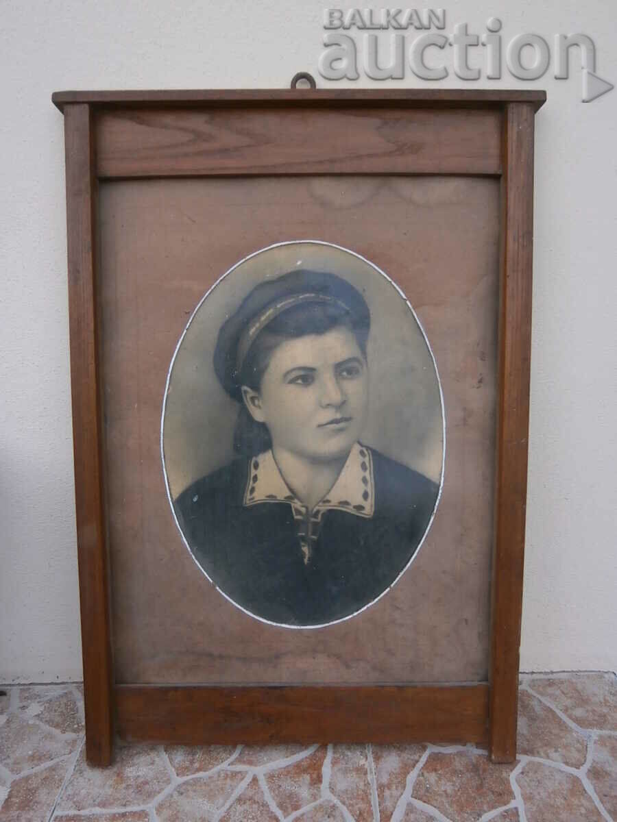 старинна снимка с голяма рамка фотография портрет
