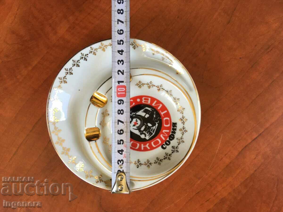 Auction PORCELAIN ASHTRAY "LOCOMOTIVE-SOFIA" GOLD-PLATED BULGARIA Auction PORCELAIN ASHTRAY "LOCOMOTIVE-SOFIA" GOLD-PLATED BULGARIA
