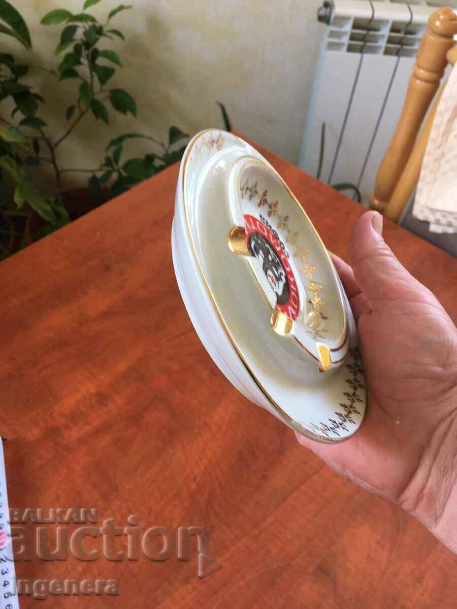 Delivery of PORCELAIN ASHTRAY "LOCOMOTIVE-SOFIA" GOLD-PLATED BULGARIA Delivery of PORCELAIN ASHTRAY "LOCOMOTIVE-SOFIA" GOLD-PLATED BULGARIA