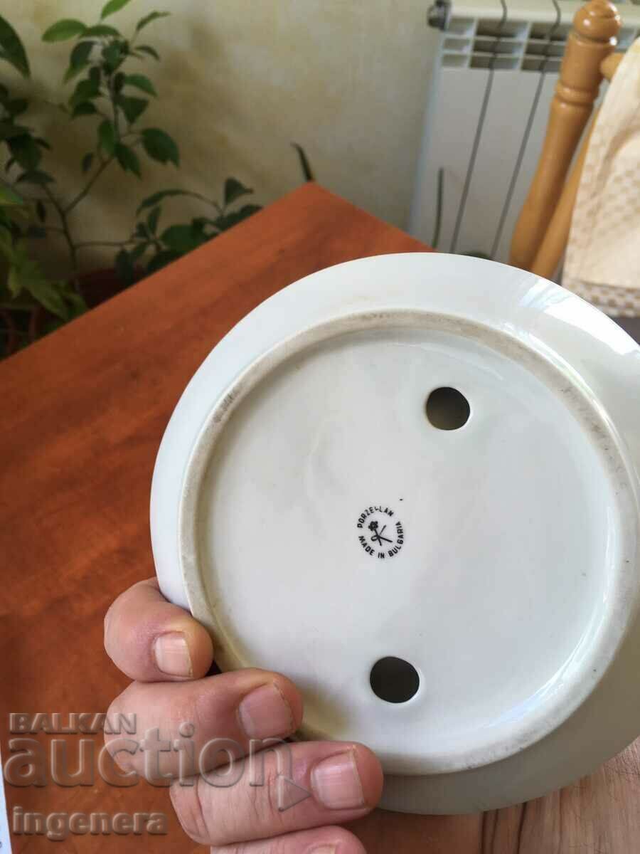 PORCELAIN ASHTRAY "LOCOMOTIVE-SOFIA" GOLD-PLATED BULGARIA - 6 PORCELAIN ASHTRAY "LOCOMOTIVE-SOFIA" GOLD-PLATED BULGARIA - 6