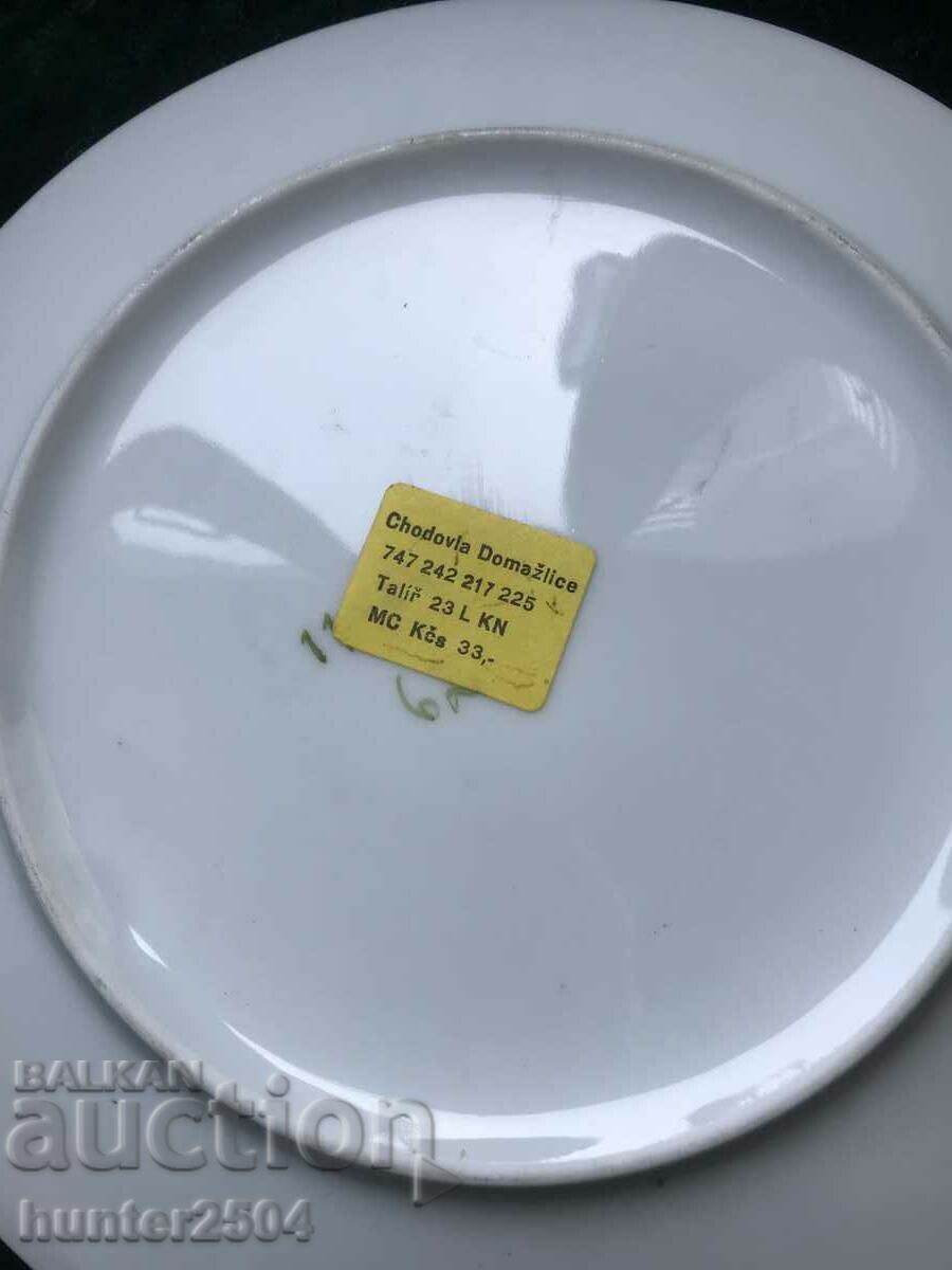 Auction Painted plate, Czechoslovakia, 24 cm diam. Auction Painted plate, Czechoslovakia, 24 cm diam.