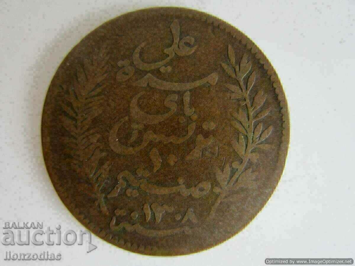 ❗❗❗Tunisia, 10 centimes 1308 (1891), bronze❗❗❗ ❗❗❗Tunisia, 10 centimes 1308 (1891), bronze❗❗❗