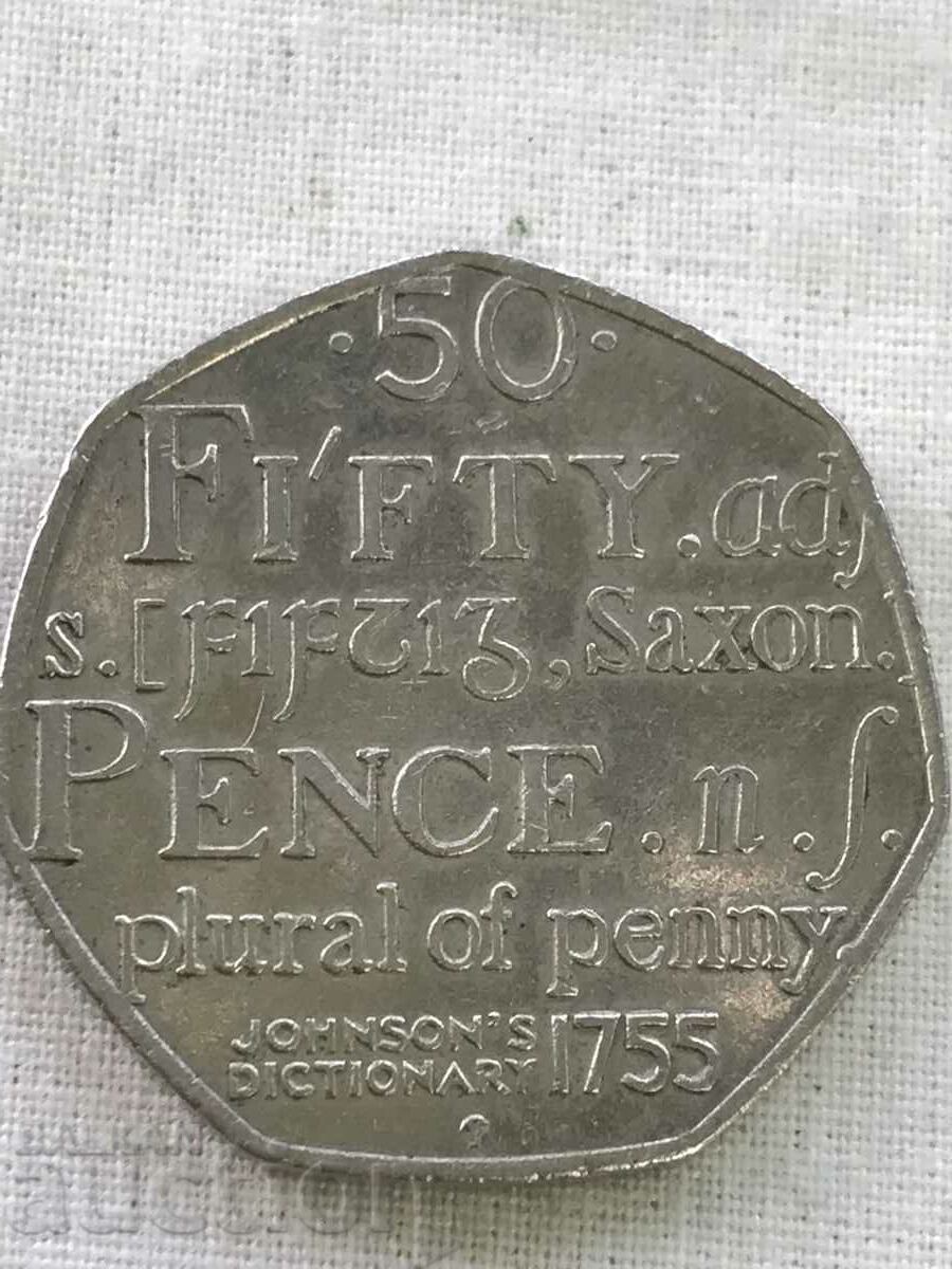 Moneda comemorativă a Marii Britanii 50 pence 2005