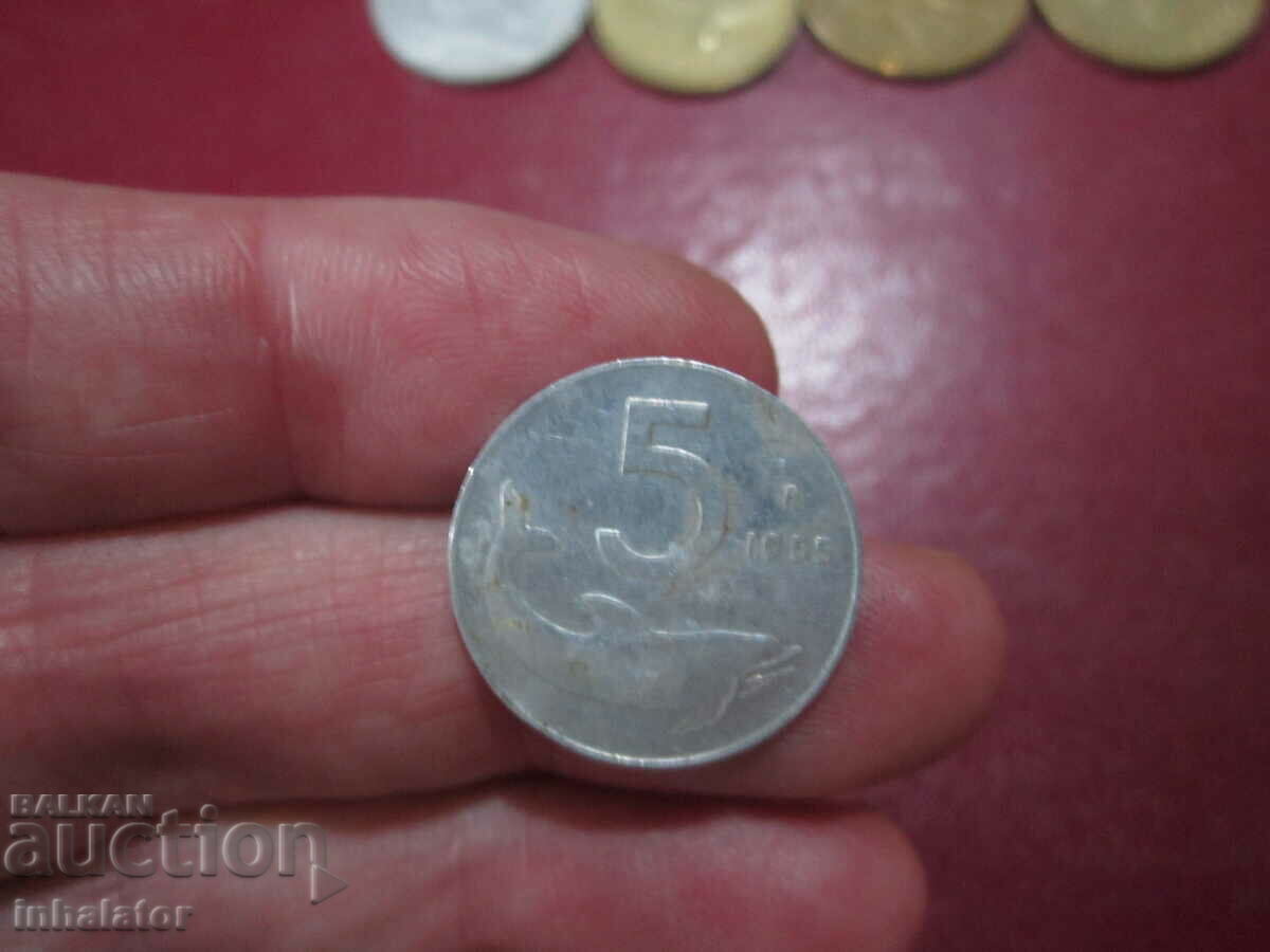 1955 anul 5 lire Italia - Aluminiu