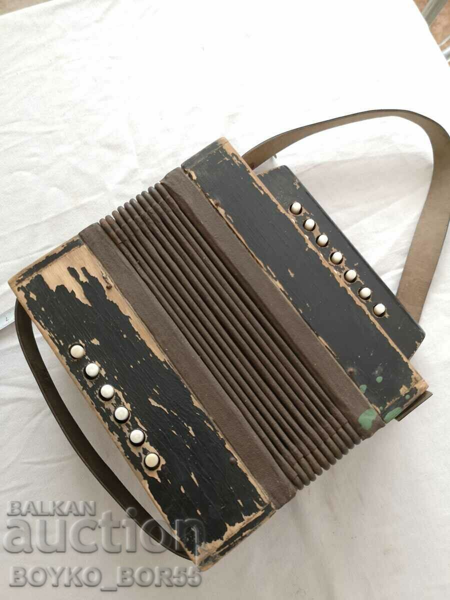 Antique Kingdom of Bulgaria Children's Wooden Working Accordion - 7 Antique Kingdom of Bulgaria Children's Wooden Working Accordion - 7