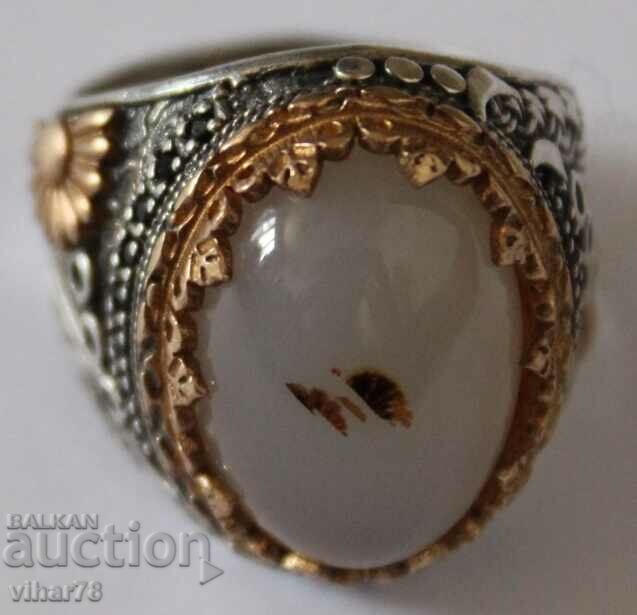 Silver Men's Ring with Gold Plating with price 199.99 BGN | € 102.25