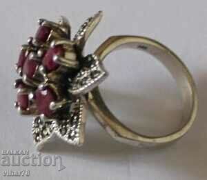 Silver Ring with Natural Rubies and Marcasite with price 199.99 BGN | € 102.25 Silver Ring with Natural Rubies and Marcasite with price 199.99 BGN | € 102.25