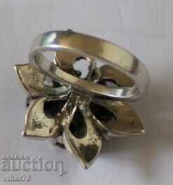 Silver Ring with Natural Rubies and Marcasite - 5 Silver Ring with Natural Rubies and Marcasite - 5