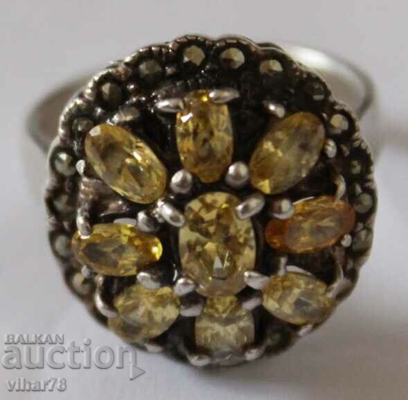 Silver Ring with Citrine - 5 Silver Ring with Citrine - 5