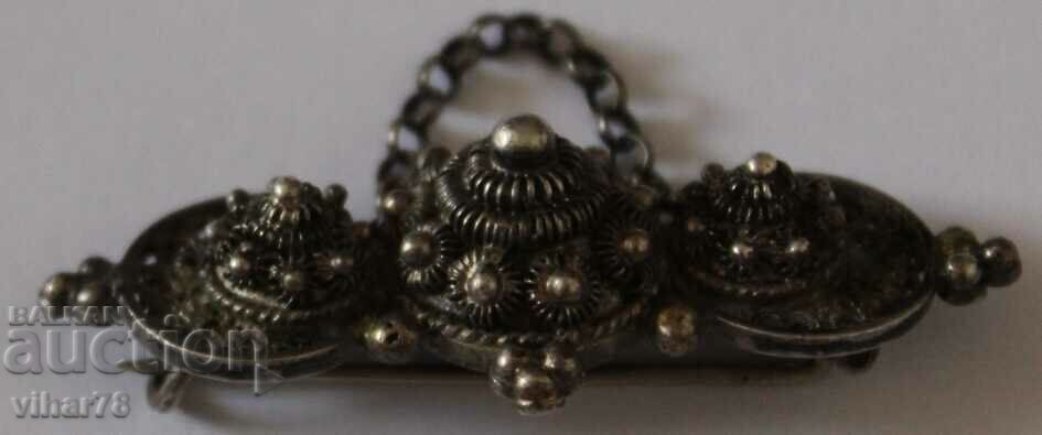 OLD BROWN-SILVER BROOCH - 6 OLD BROWN-SILVER BROOCH - 6