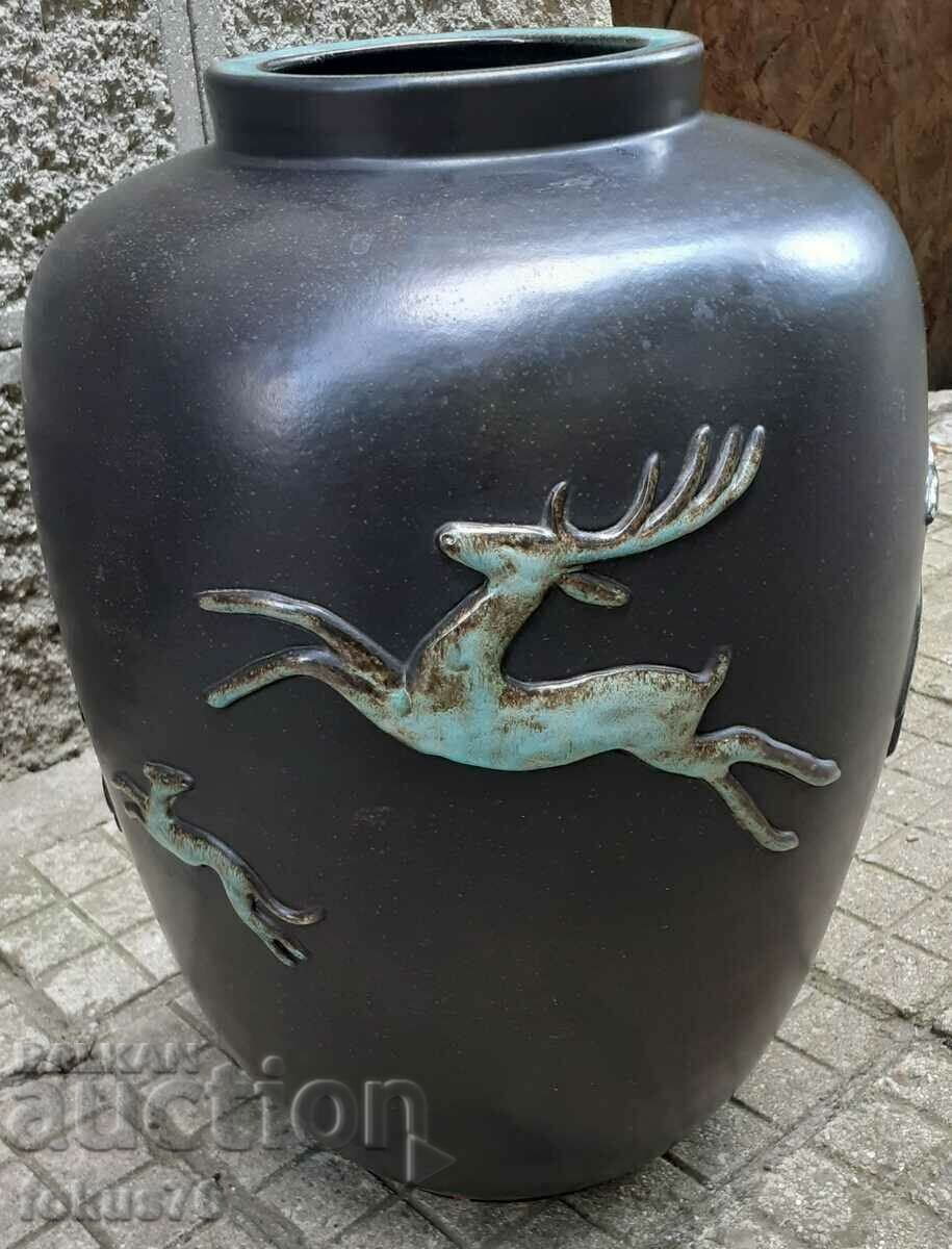 Huge old vase - German ceramic with stamp - jar - 6