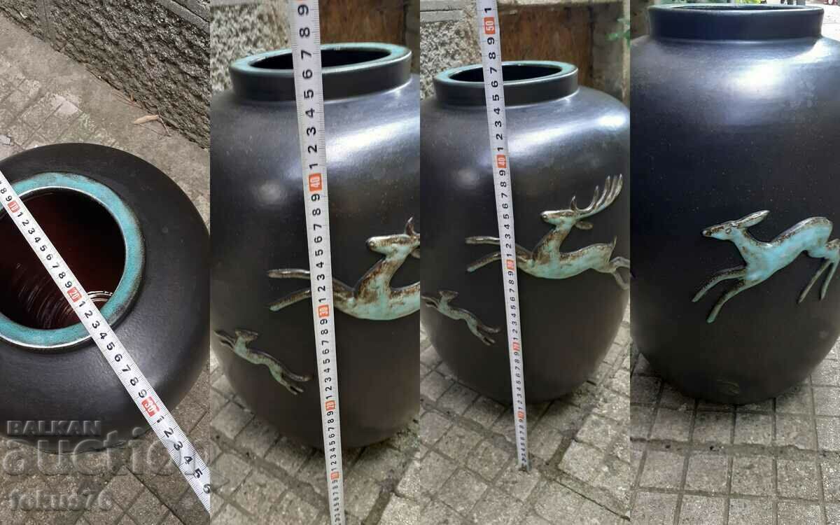Huge old vase - German ceramic with stamp - jar - 7