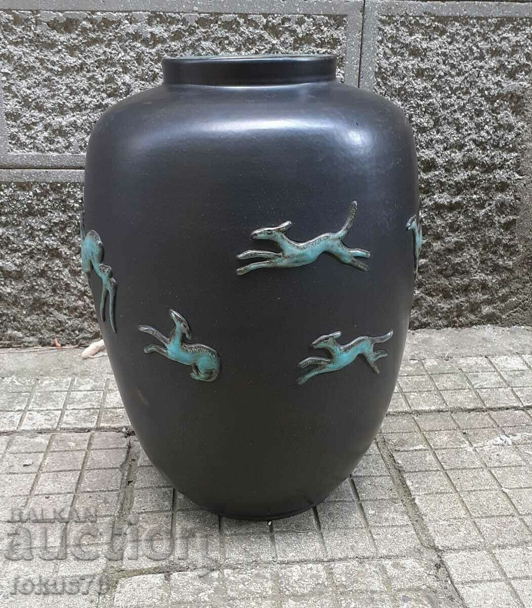 Huge old vase - German ceramic with stamp - jar