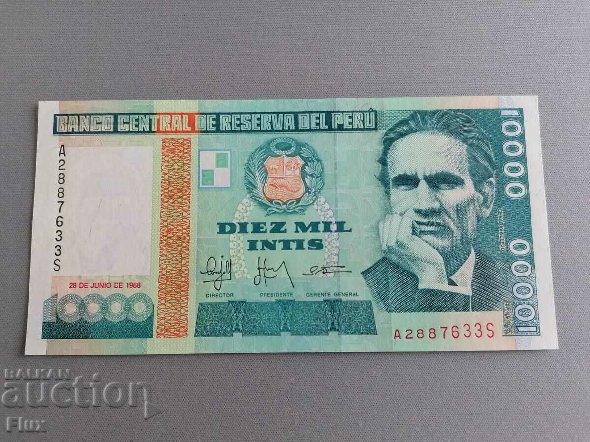Bancnota - Peru - 10.000 intis UNC | 1988