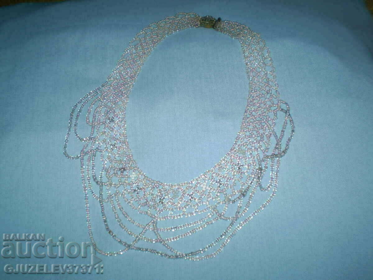 vintage women's necklace necklace art deco glass beads - 5