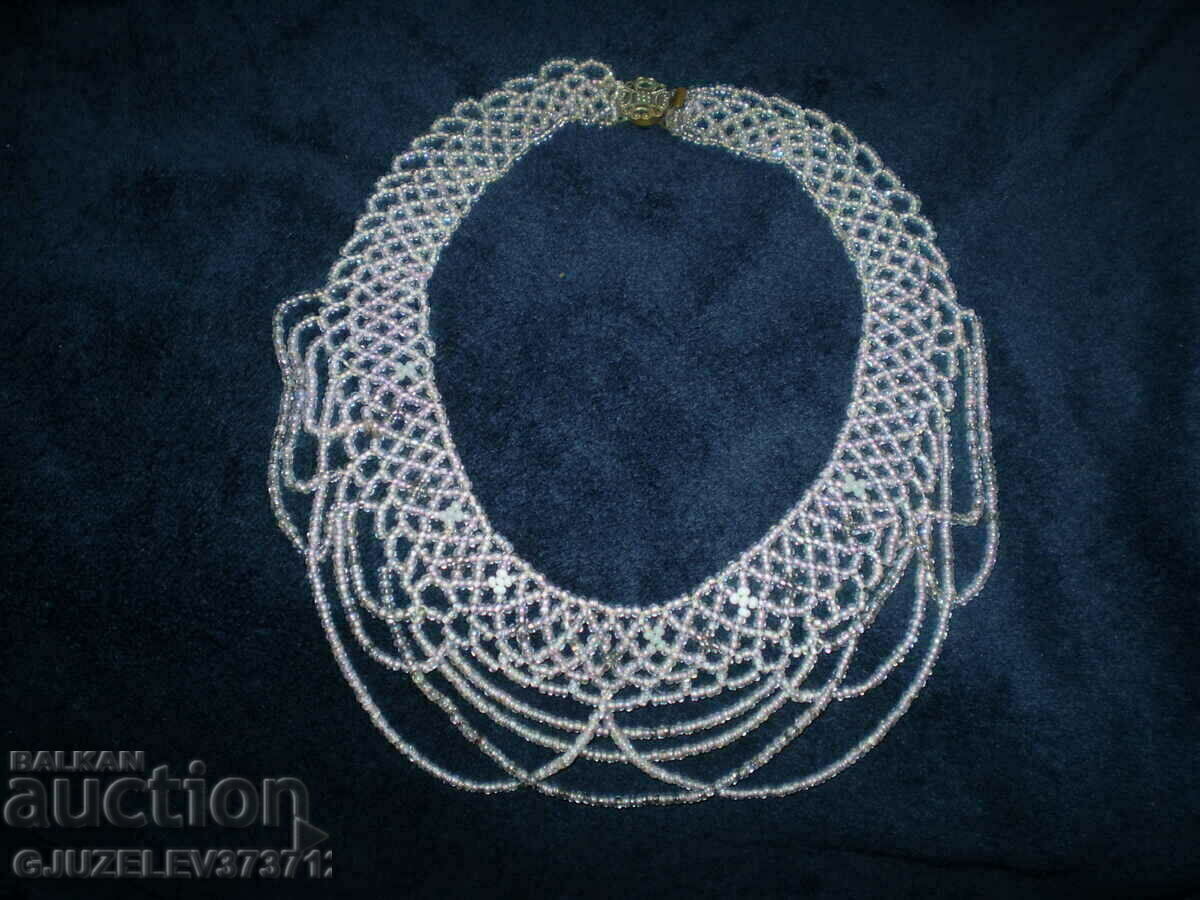 vintage women's necklace necklace art deco glass beads - 7