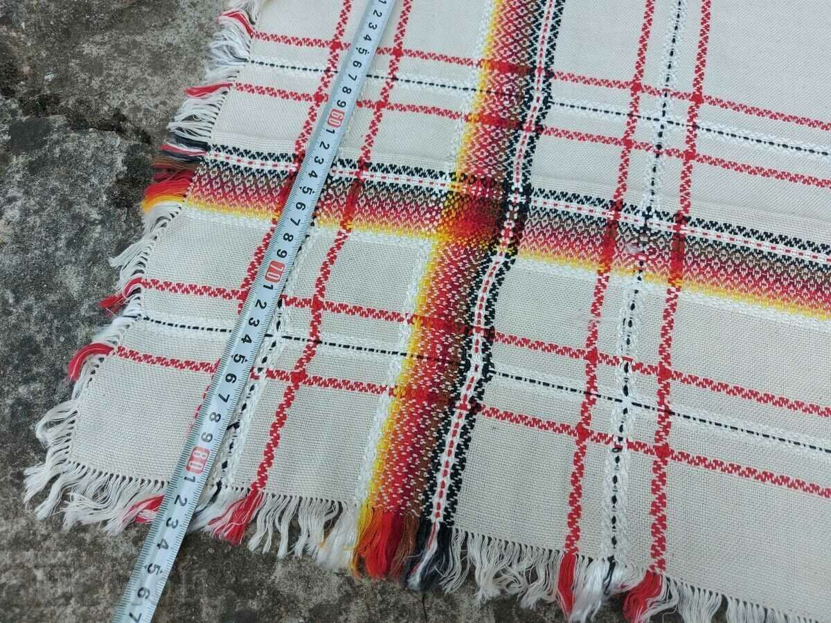 AN OLD ETHNIC CHECKED HOUSEHOLD ROOF HAS SPOTS - 5 AN OLD ETHNIC CHECKED HOUSEHOLD ROOF HAS SPOTS - 5