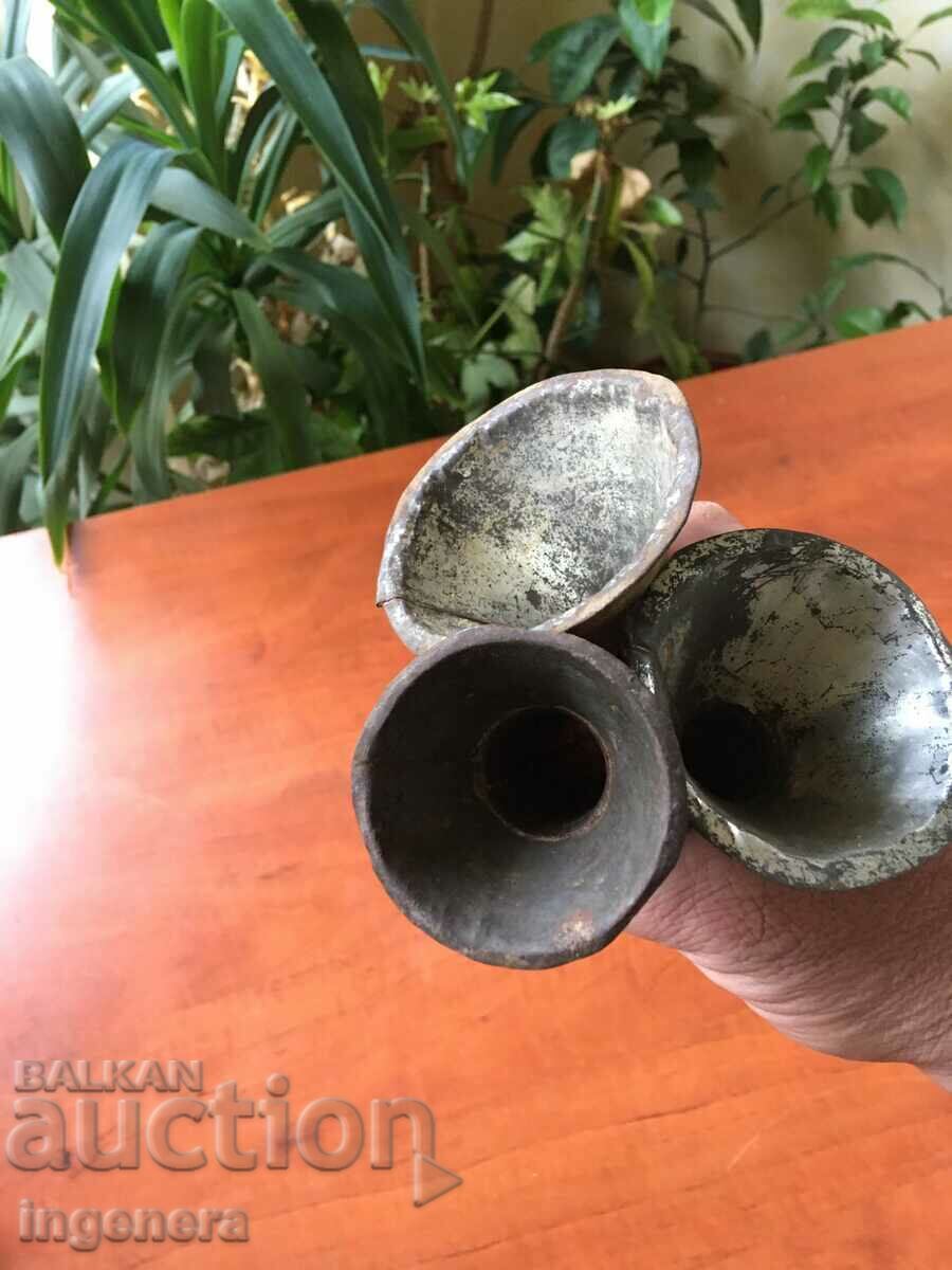 SAUSAGE FILLING FUNNEL METAL ANTIQUE - 3 PCS - 5 SAUSAGE FILLING FUNNEL METAL ANTIQUE - 3 PCS - 5