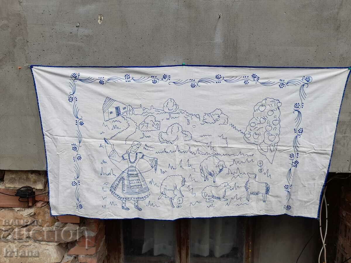 Antique embroidered carpet, wall covering with price 45.00 BGN | € 23.01 Antique embroidered carpet, wall covering with price 45.00 BGN | € 23.01