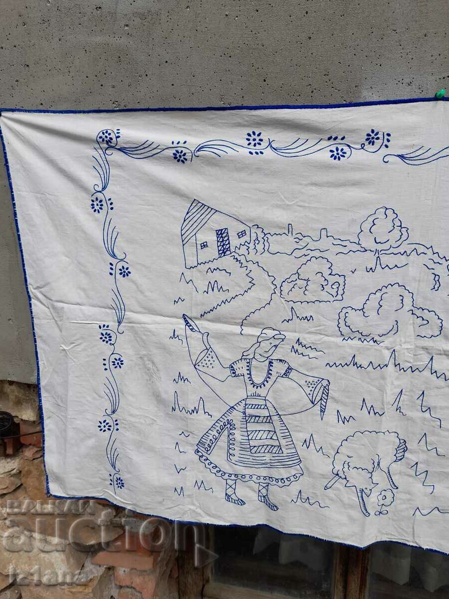 Auction Antique embroidered carpet, wall covering Auction Antique embroidered carpet, wall covering