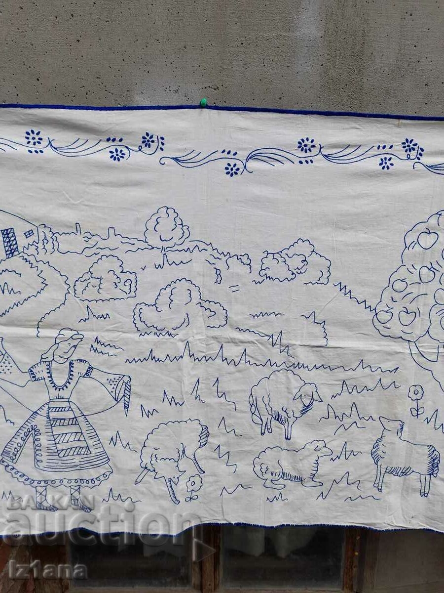 Delivery of Antique embroidered carpet, wall covering Delivery of Antique embroidered carpet, wall covering