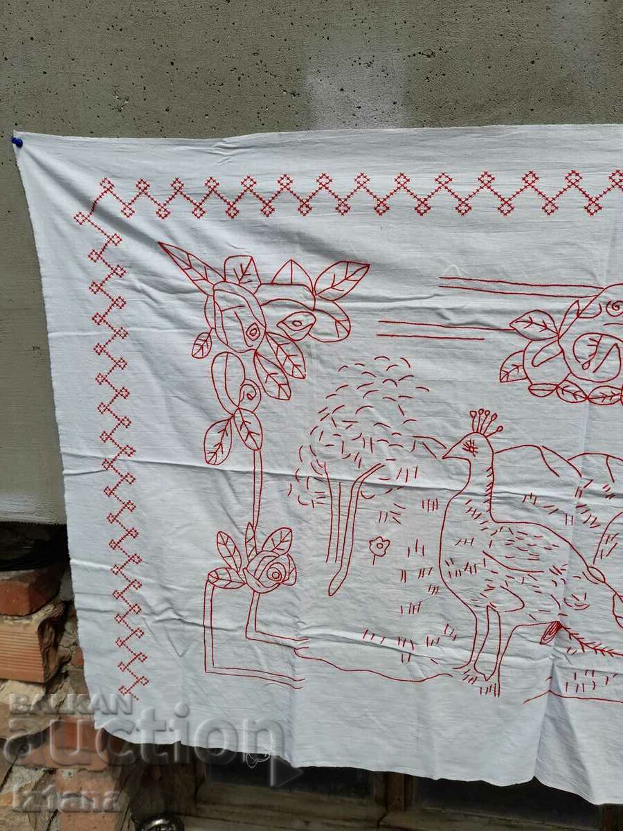 Auction Antique embroidered carpet, wall covering Auction Antique embroidered carpet, wall covering