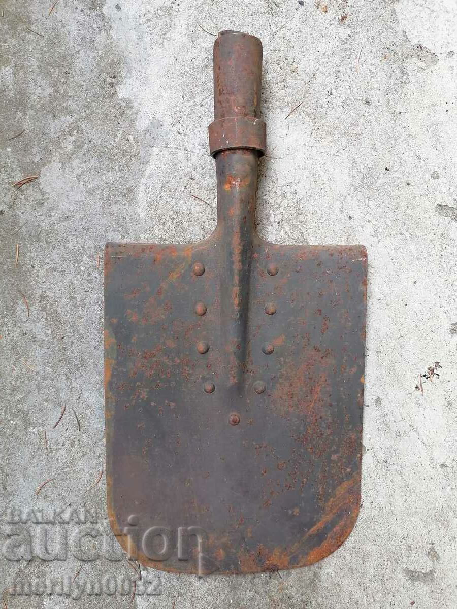 Old straight army shovel, wrought iron - 7 Old straight army shovel, wrought iron - 7
