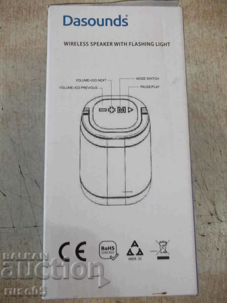 Ηχείο "DASOUNDS-ST-T1" ασύρματο με φως που αναβοσβήνει νέο με τιμή 10.00 BGN | € 5.11 Ηχείο "DASOUNDS-ST-T1" ασύρματο με φως που αναβοσβήνει νέο με τιμή 10.00 BGN | € 5.11