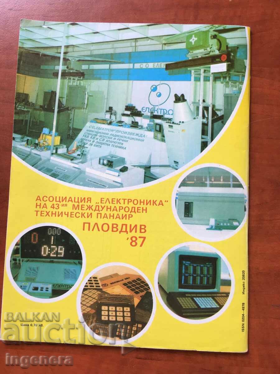 "RADIO, TELEVISION, ELECTRONICS" - KN 12/1987 with price 3.00 BGN | € 1.53