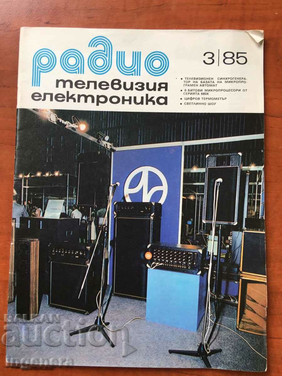 "RADIO, TELEVISION, ELECTRONICS" - KN 3/1985