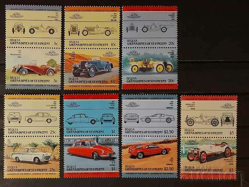 Bequia 1984 Cars Second Uncomplete Series 11€ MNH