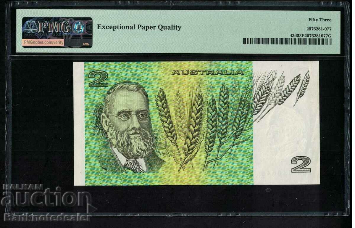 Australia 2 Dollars 1983 Pick 43d PMG aUnc Ref 0648 with price 90.00 BGN | € 46.02