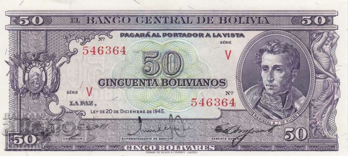 50 Boliviano 1945, Bolivia 50 Boliviano 1945, Bolivia