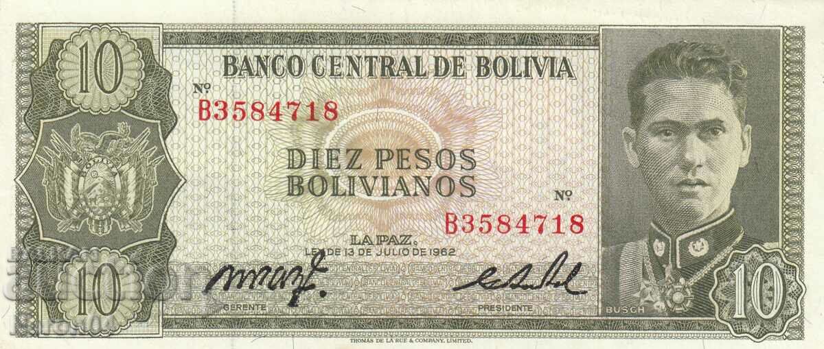 10 Boliviano 1962, Bolivia