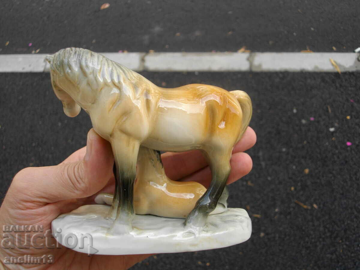 OLD PORCELAIN HORSE WITH HORSE - 5 OLD PORCELAIN HORSE WITH HORSE - 5