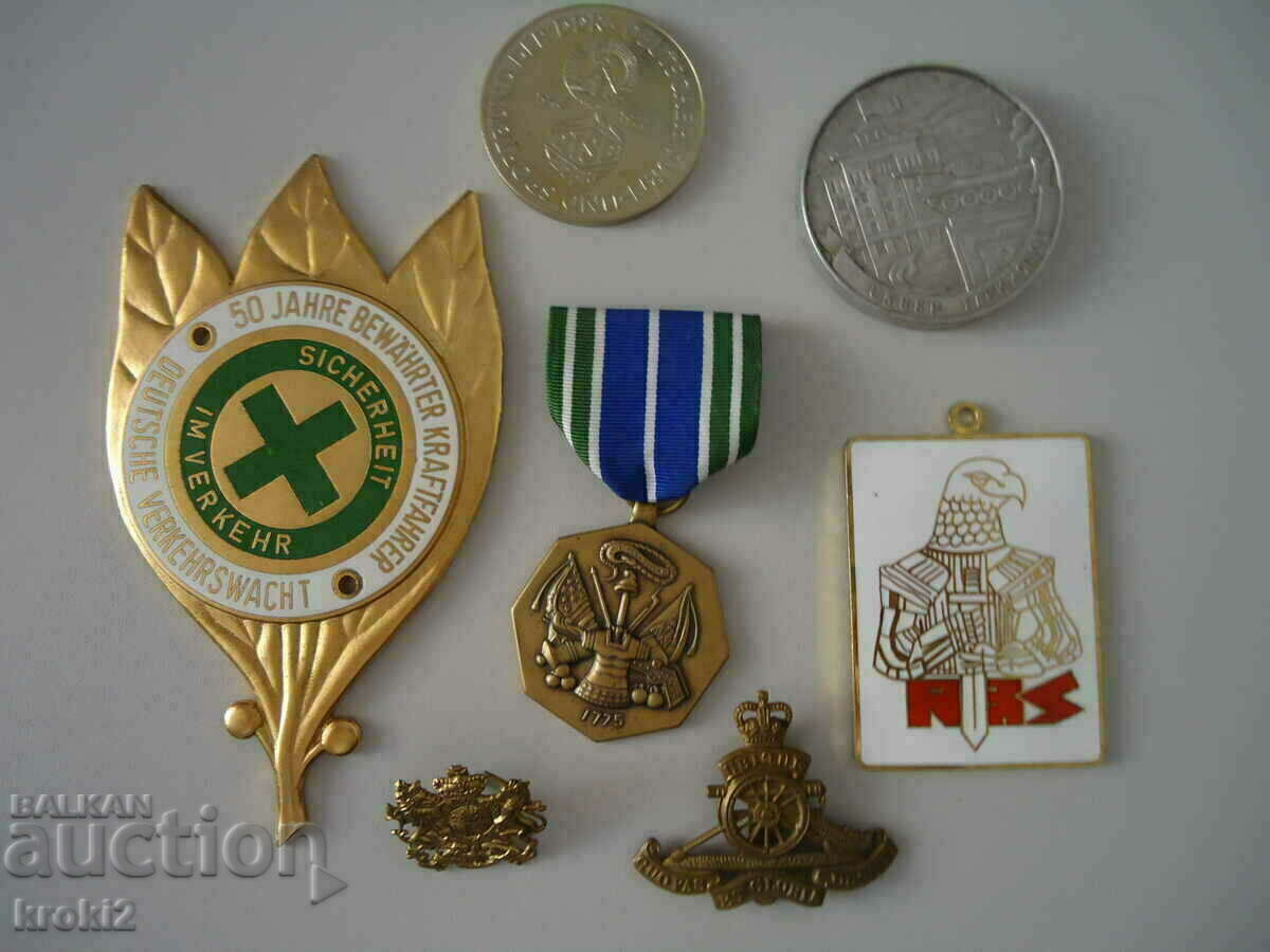 Lot of old medal plaques cockade