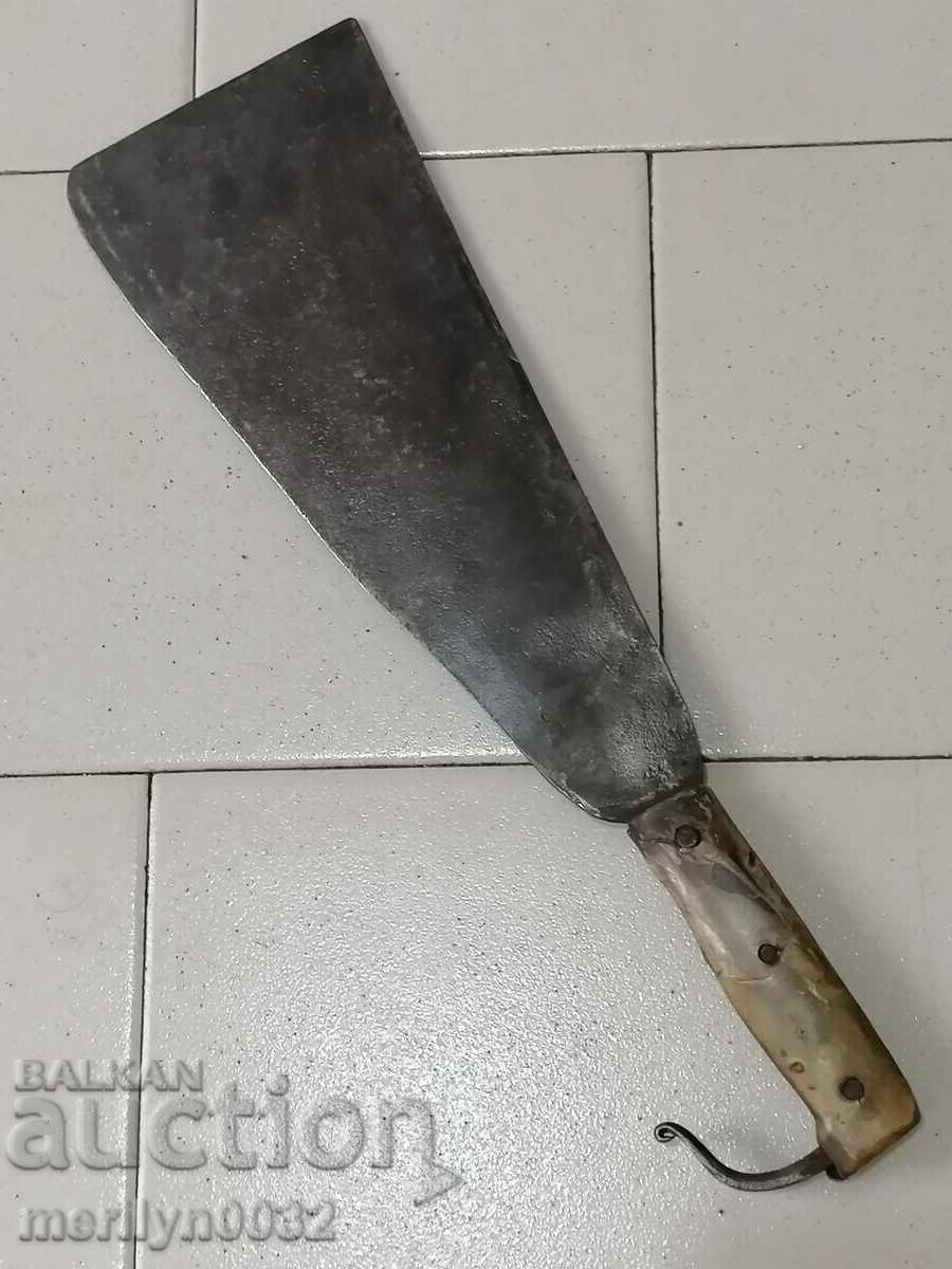 Licitație Săbie scurtă colonială franceză din Primul Război Mondial, macetă cu plăsele din corn de bivol