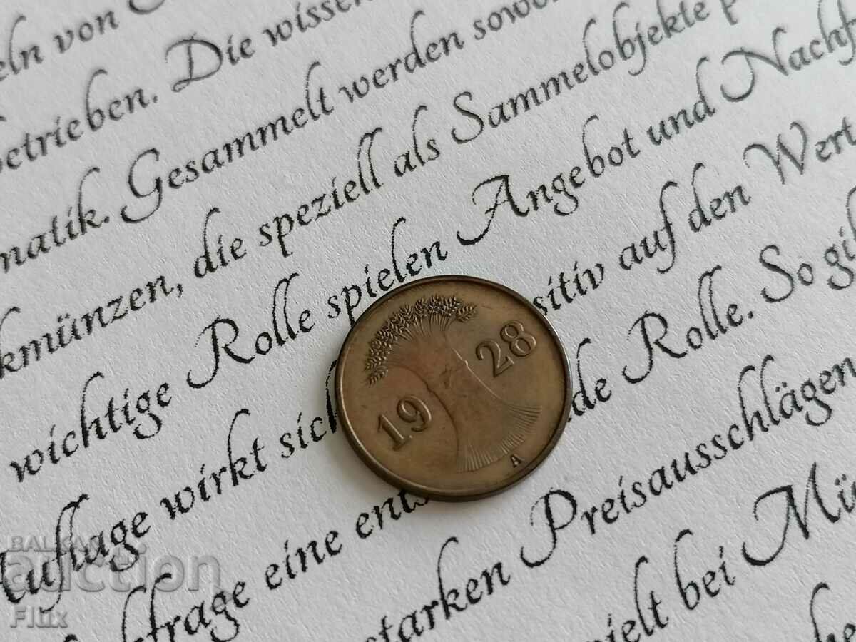 Reich Coin - Germany - 1 Pfennig | 1928; Series A with price 3.25 BGN | € 1.66 Reich Coin - Germany - 1 Pfennig | 1928; Series A with price 3.25 BGN | € 1.66