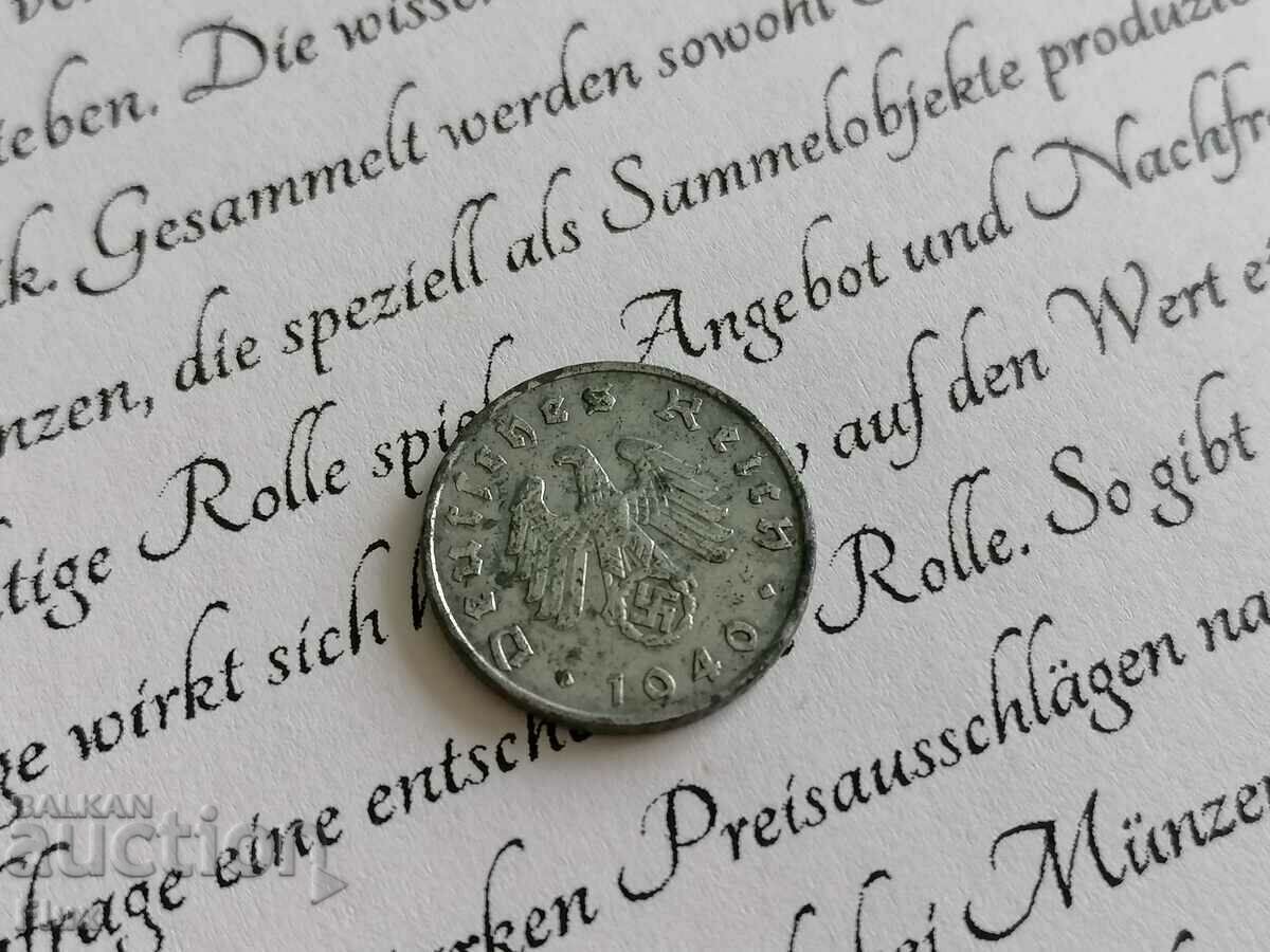 Reich coin - Germany - 5 pfennigs 1940; G series with price 6.00 BGN | € 3.07 Reich coin - Germany - 5 pfennigs 1940; G series with price 6.00 BGN | € 3.07