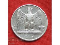 5 Lire 1927 R Italia Argint
