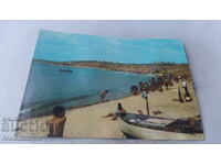 Пощенска картичка Равда Плажът на пионерския лагер