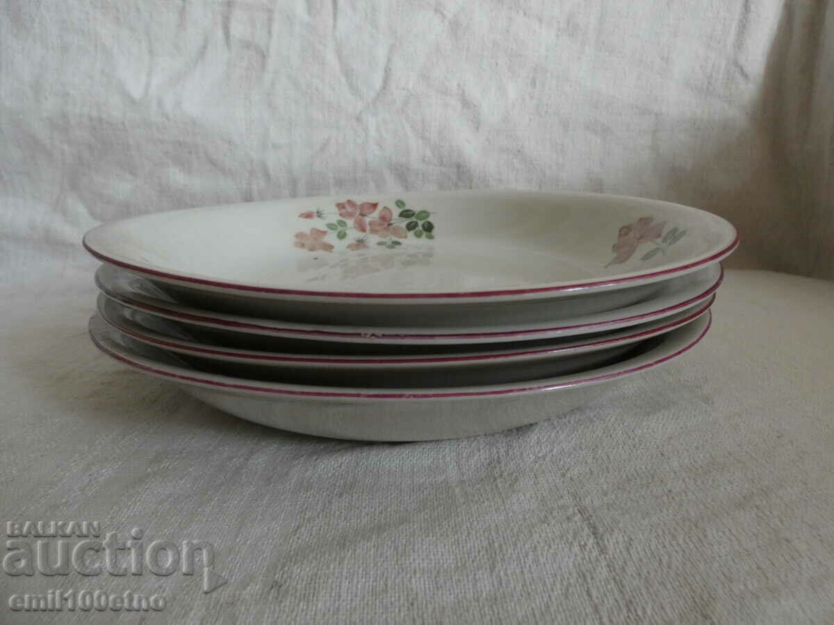 Deep soup plates 4 pieces - old Bulgarian porcelain SIP with price 12.00 BGN | € 6.14 Deep soup plates 4 pieces - old Bulgarian porcelain SIP with price 12.00 BGN | € 6.14