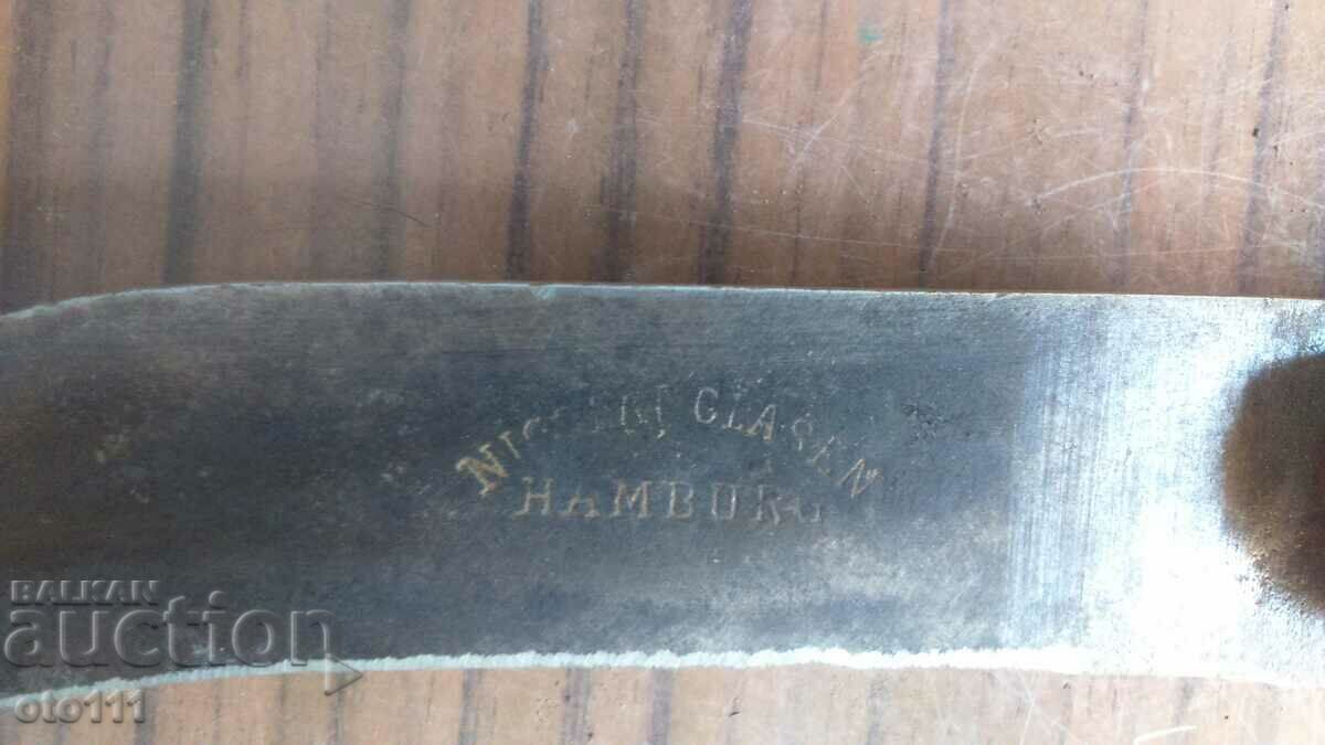 Auction OLD GERMAN GARDENING KNIFE WITH MARKINGS Auction OLD GERMAN GARDENING KNIFE WITH MARKINGS