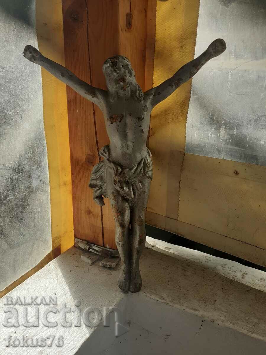 Crucifix mare vechi din fontă Isus Hristos cruce religie cu preț 200.00 BGN | € 102.26 Crucifix mare vechi din fontă Isus Hristos cruce religie cu preț 200.00 BGN | € 102.26