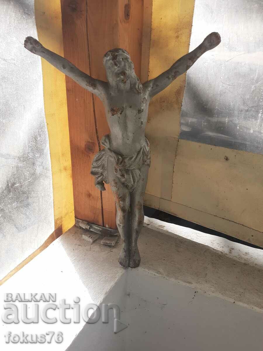 Licitație Crucifix mare vechi din fontă Isus Hristos cruce religie Licitație Crucifix mare vechi din fontă Isus Hristos cruce religie
