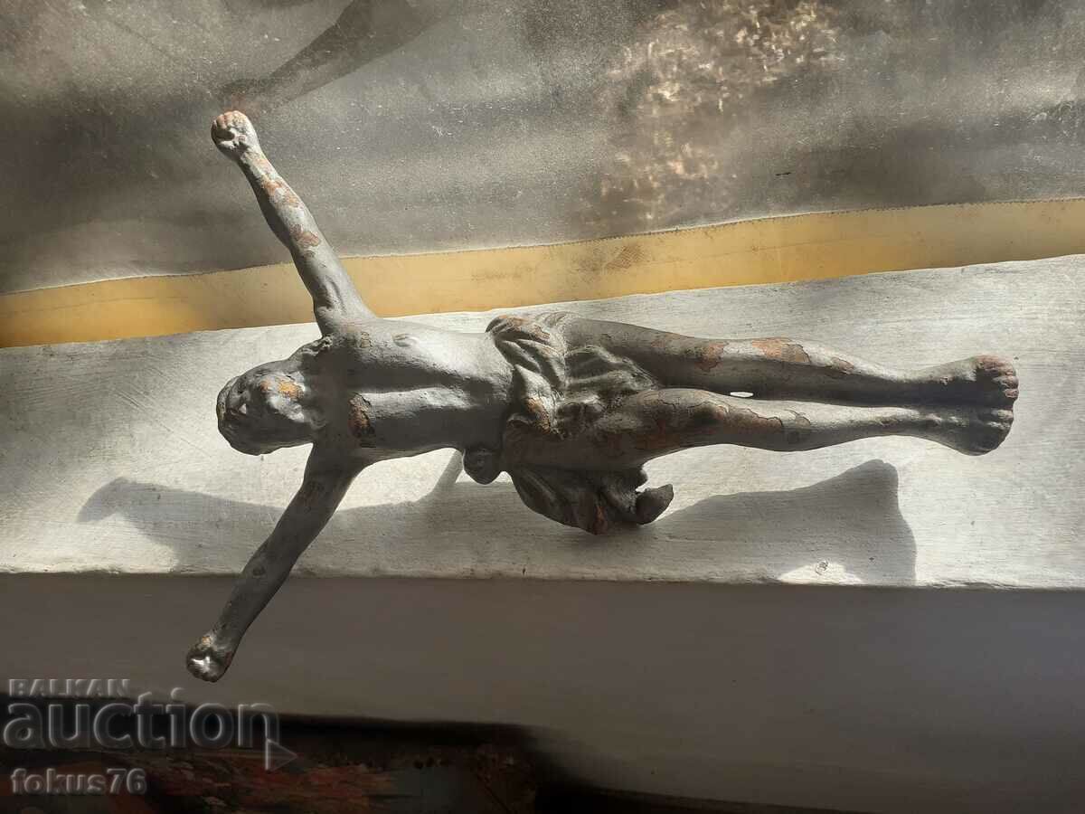 Crucifix mare vechi din fontă Isus Hristos cruce religie - 5 Crucifix mare vechi din fontă Isus Hristos cruce religie - 5