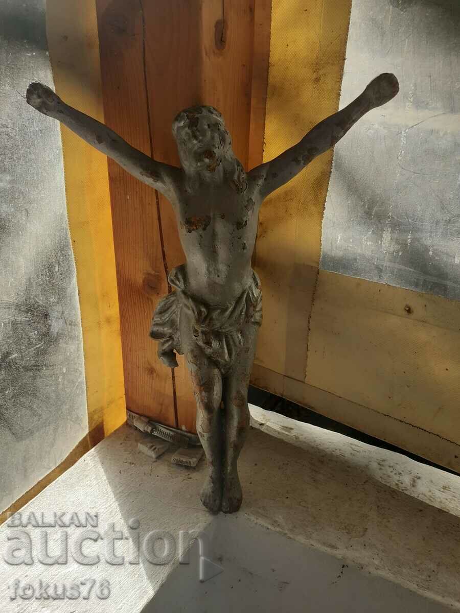 Παλιός μεγάλος σταυρός από χυτοσίδηρο σταυρός θρησκεία Ιησού Χριστού