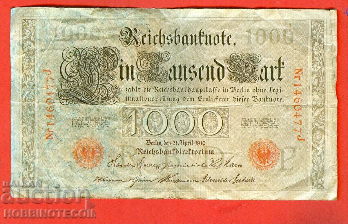 ГЕРМАНИЯ GERMANY 1000 1 000 емисия issue 1910 ЧЕРВЕН ПЕЧАТ 1