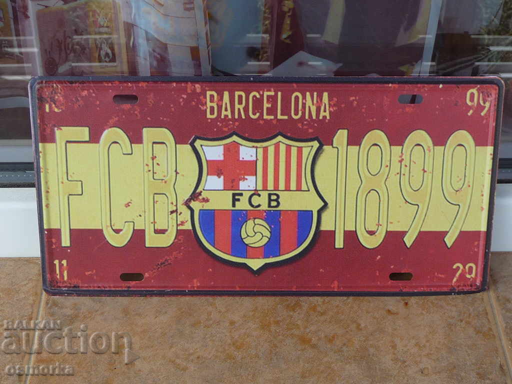 Numărul plăcii metalice Barcelona Spania Champions League