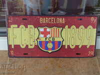Metal plate number Barcelona Spain Champions League